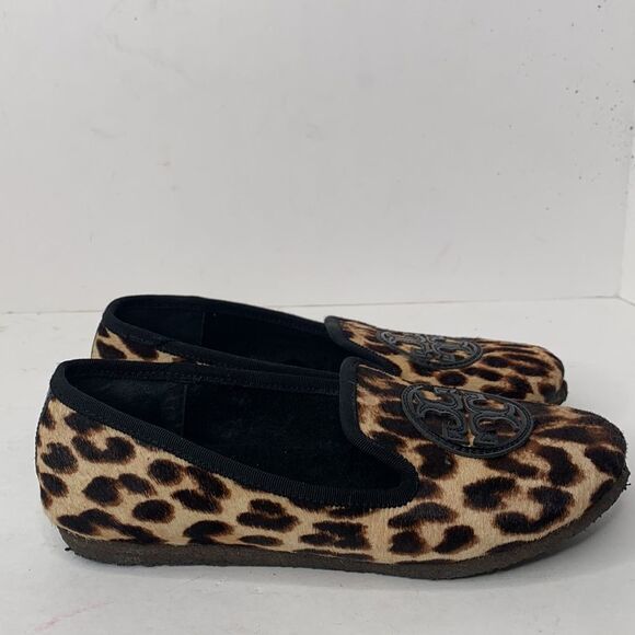 Tory Burch Billy calfhair leopard print slipper flats - Picture 3 of 9
